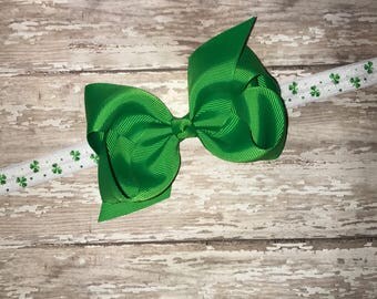 st patricks day bow headband