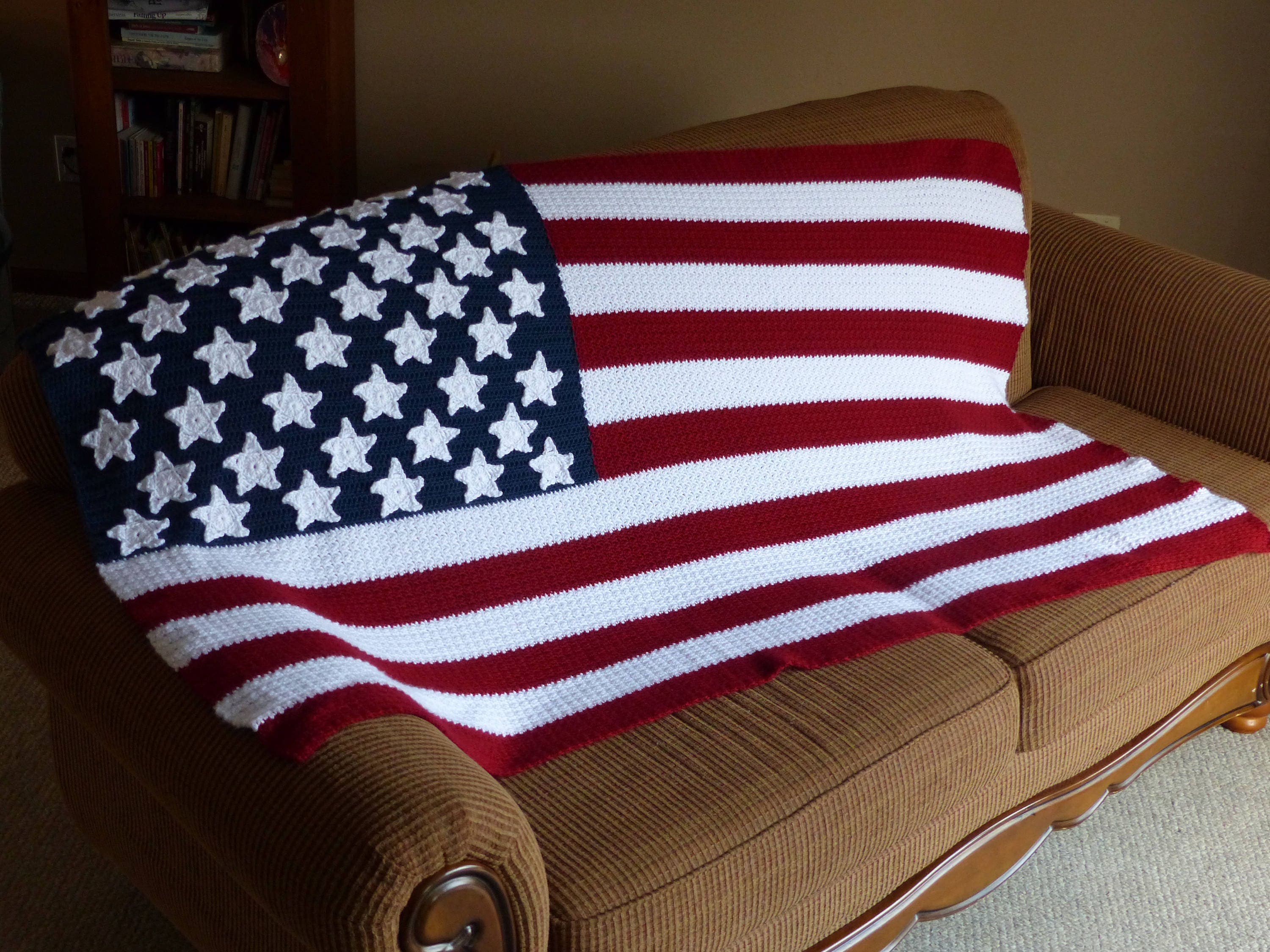 Download American Flag Blanket Crochet Pattern