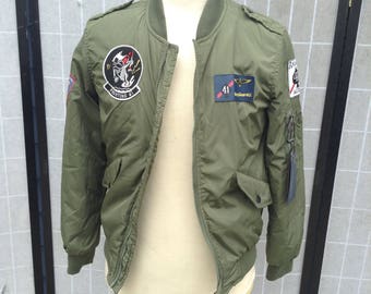 Fitted Bomber Jacket; Green Flight Jacket, Top Gun Pilot Coat, The Expanse