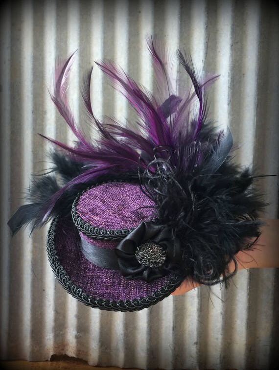 Mini Bicorn Mini Pirate Hat Fascinator Purple bicorn Alice