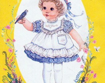 McCalls 8399. Little Darlings Fancy Girls Dress Pattern, Sizes 4, 5, and 6, Vintage 1983, Transfer Pattern for Embroidery on Yoke and Pocket