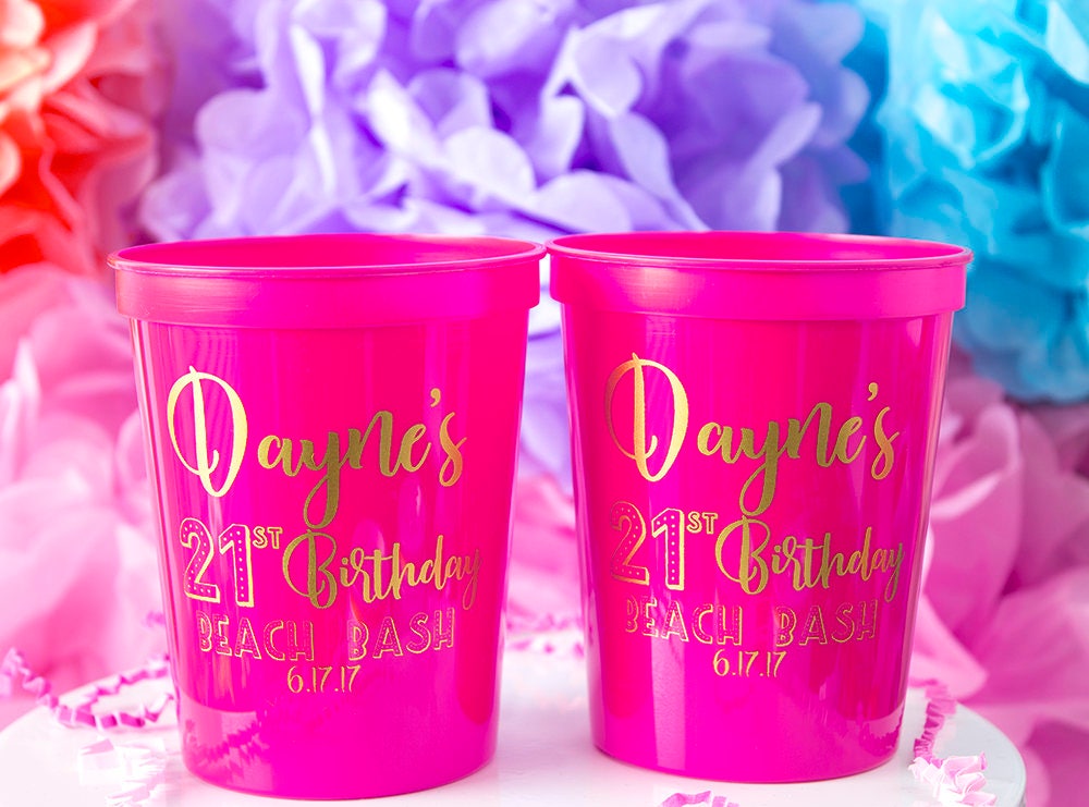  21st Birthday Favor Birthday Party Cups Party Favor Cups