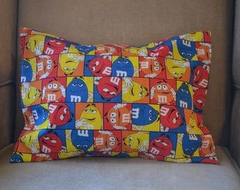 Travel Pillow Case / Child Pillow Case of M & M's CANDY