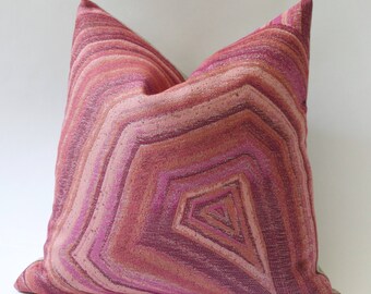 Limited edition: Woven Pink Agate Pillow Cover Fuchsia Blush pillow cover / fits 20x20 insert / Desert Boho Pillow / Tapestry Mudcloth 3309