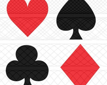 Card Suits SVG, PNG, and STUDIO3 Cut File for Silhouette Cameo/Portrait and Cricut Explore DIY Craft Cutters