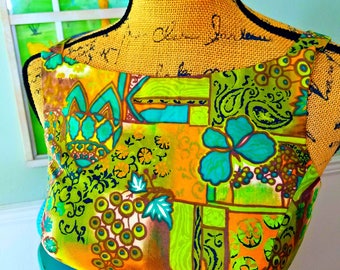 2 Piece Bikini /1950s Pin up Swimsuit/ TIKI / Bullet Bra / High Waist Bottom / Vintage Swimsuit / Hawaiian / B36" W28"