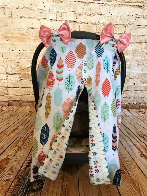 Custom Baby Girl Car Seat Cover Set Boho Chic Car Seat