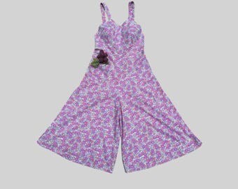Rare 1930s Beach pajamas / Overalls / 30s Culottes / Beach Pyjamas / Jumpsuit / Vintage Playsuit / Romper Jumper / palazzo pants