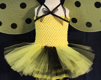 Baby girl Halloween costume,Bumble bee costume,Yellow bumble bee tutu dress,Bumble bee wings,Bumble bee leggings,Bumble bee headband,Yellow