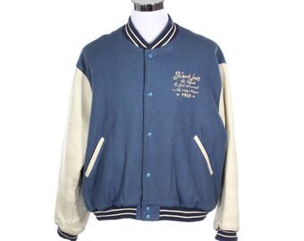 Kelly Green Varsity Jacket Blue Jade Letterman Coat Baseball