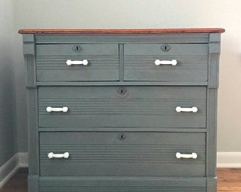 Antique blue dresser