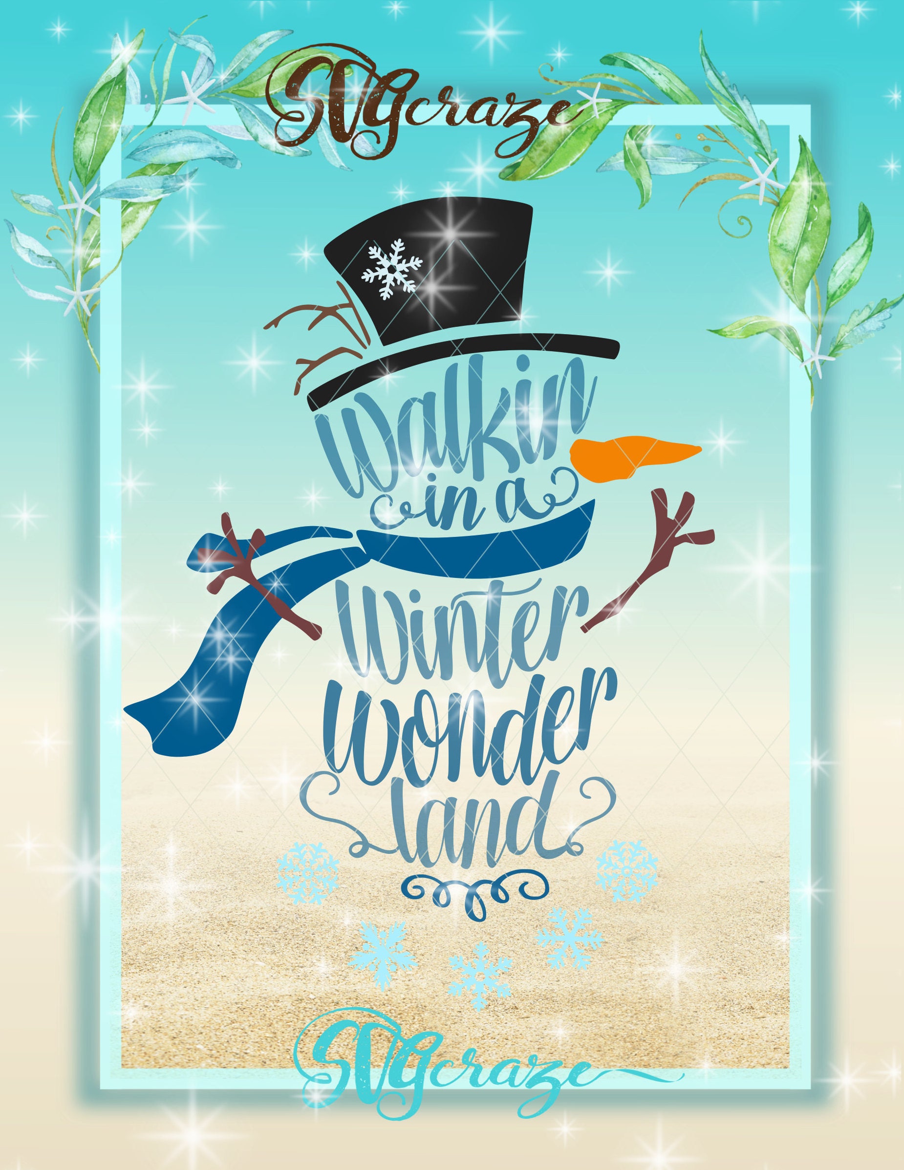 Winter Wonderland Svg Snowman Svg Walking In A Winter