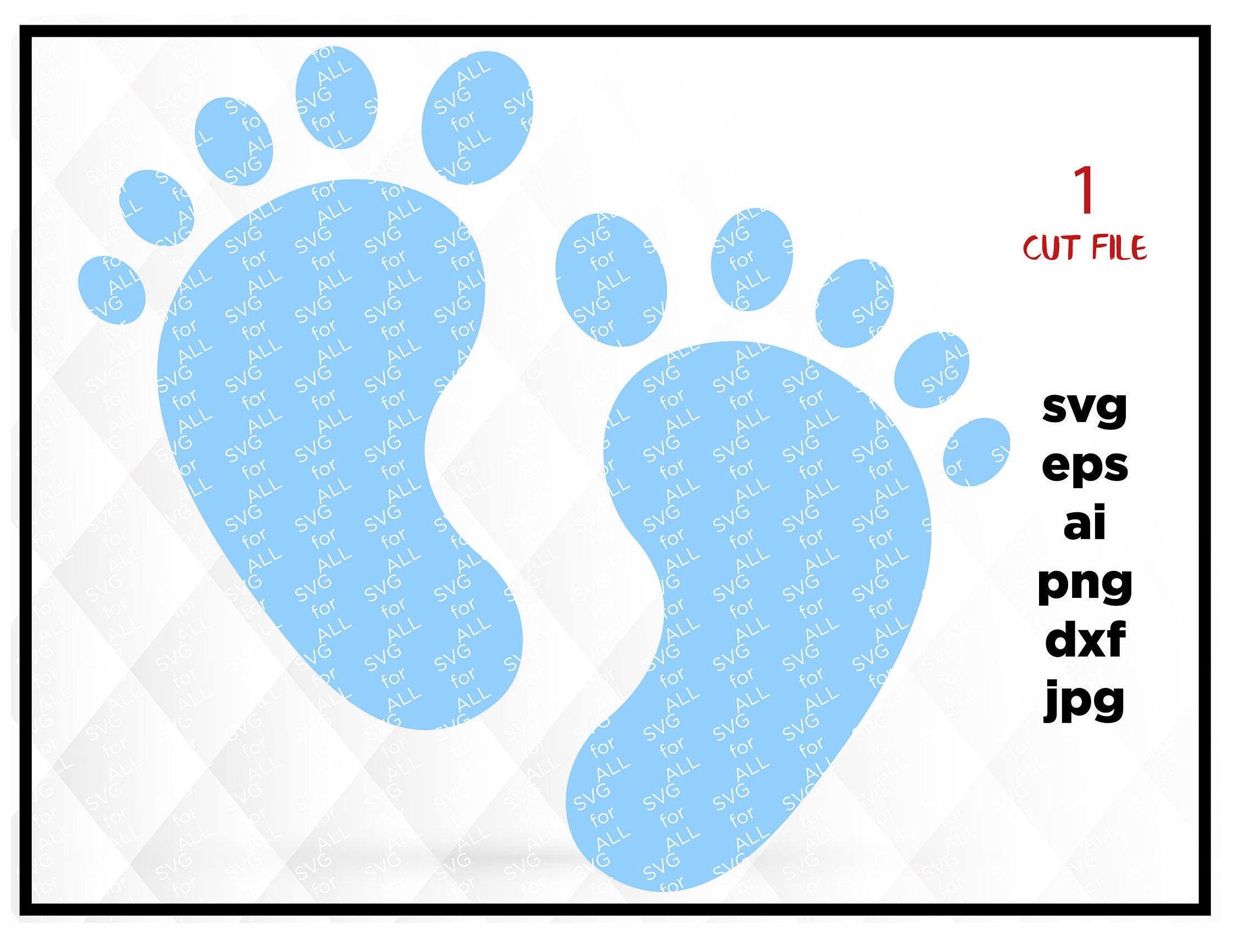 Baby Feet SVG Files for Cut Footprint Cricut Shower Designs