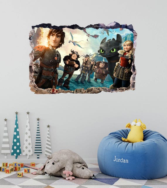 How To Train Your Dragon Wall Decal Smashed 3D Wall Art