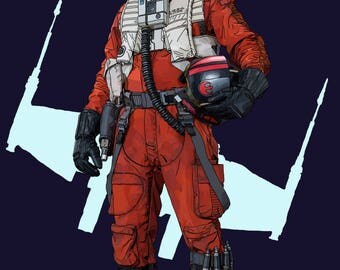 Personalised Poe Dameron Print