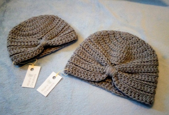 Grey Crocheted Turban Hat Grey Crocheted Turban Hat