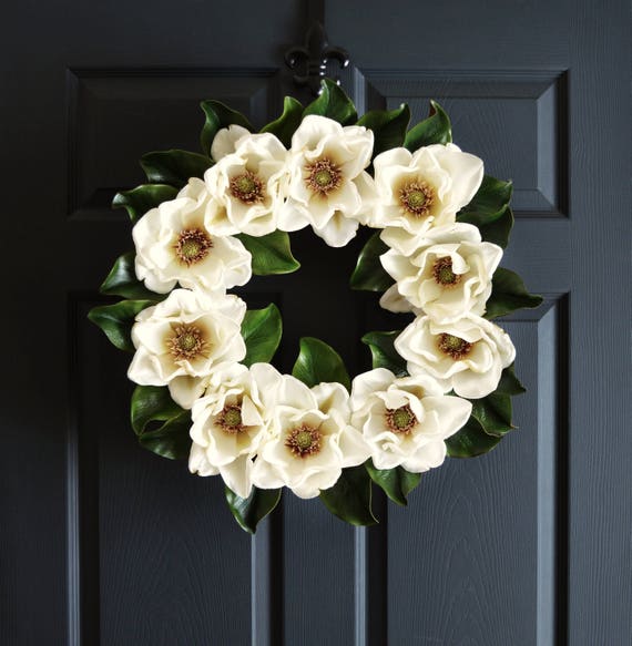 Magnolia Wreath Front Door Wreaths Magnolia Leaves