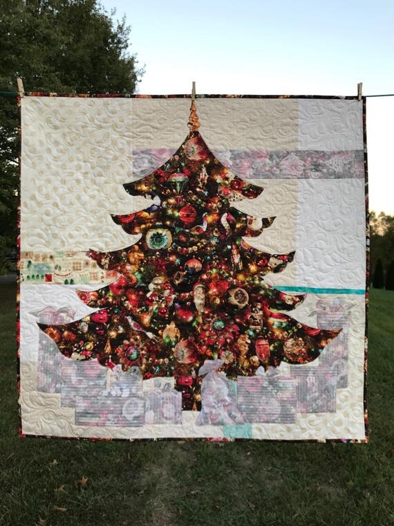 Download JOY Quilt Pattern / Christmas Tree / Quilted Wall Hanging