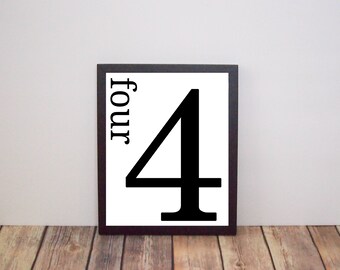 Number four print | Etsy