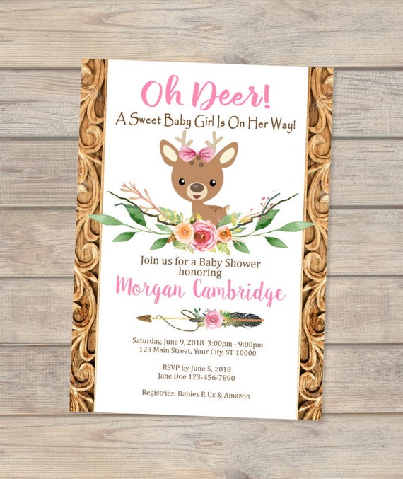 Deer Baby Shower Invitation Oh Il 570xn