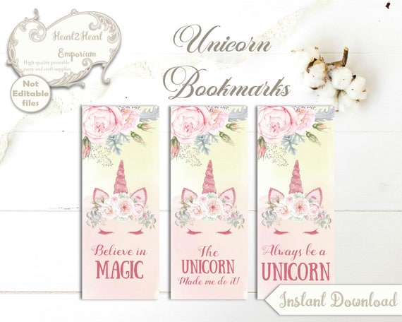 unicorn bookmark unicorn quotes printable bookmark