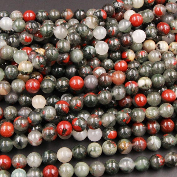 Natural African Bloodstone 4mm Round Beads 6mm Round Beads 8mm