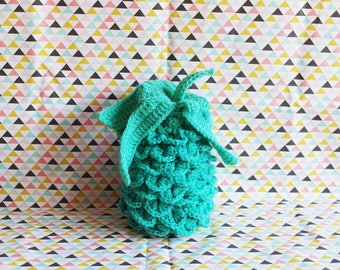 Green decorative water crocheted pineapple