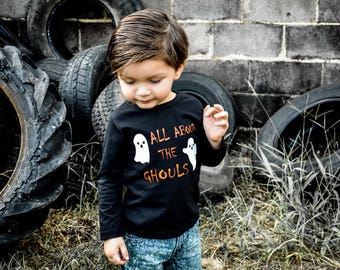 Boys Halloween Shirt, All the Ghouls love me shirt, Boys Ghost Shirt, Toddler Boy Halloween Shirt, Toddler Boy Shirt, Halloween Shirt, Black