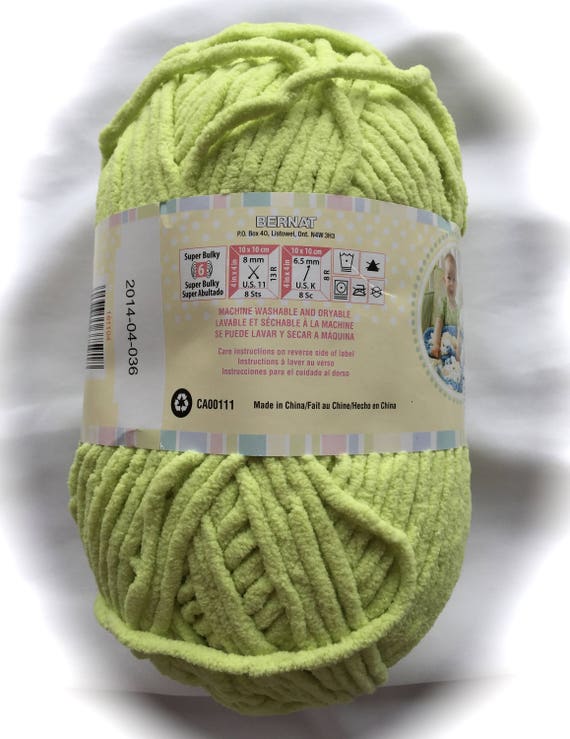 BABY LEMON LIME Bernat Baby Blanket Yarn 04223 258yds 10.5 oz Skein