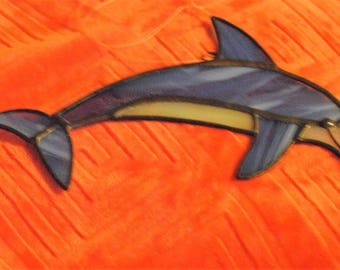 Stain Glass Dolphin Hangable