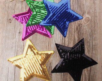 Sequin Star Patches Iron On Star Patches Patch Iron On Patch Embroidered Patches,Sequin Star Appliqué,Embroidery DIY Denim Jacket