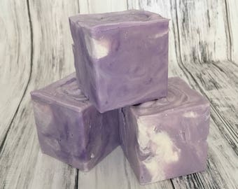 Lilac Soap - Cold Process Soap - Square Soap - Natural Soap - Homemade Soap - Vegan Soap - Handmade Soap - Cube Shaped Soap - Purple Soap