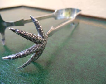 Silver Plated Sugar Tongs, Clawed Sugar Nips, EPNS Sugar Tongs