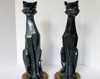 modern cubist black cat statues universal statuary corp vintage halloween decorations mid century - Halloween Statues modern cubist black cat statues universal statuary corp vintage halloween decorations mid century - Halloween Statues