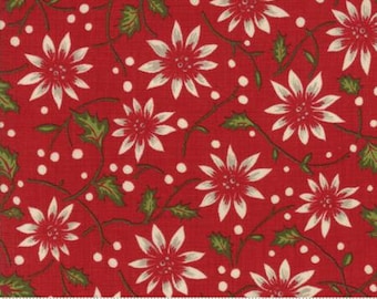 Nathalie Rouge - Petites Maisons De Noel - by French General for Moda Fabrics - Red - Floral 13791 11