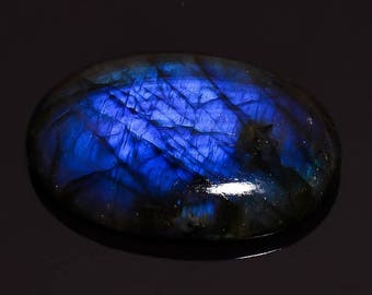 65% OFF SALE 1 Piece Natural Labradorite Cabochons 26x38mm Oval Shape Flashy Blue Labradorite Gemstones Smooth Stones Cabs Loose Gems