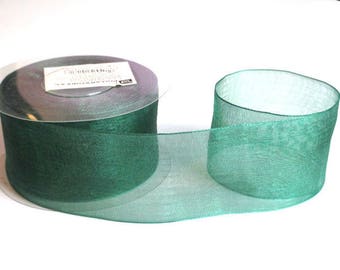 1 m 40mm dark green organza Ribbon