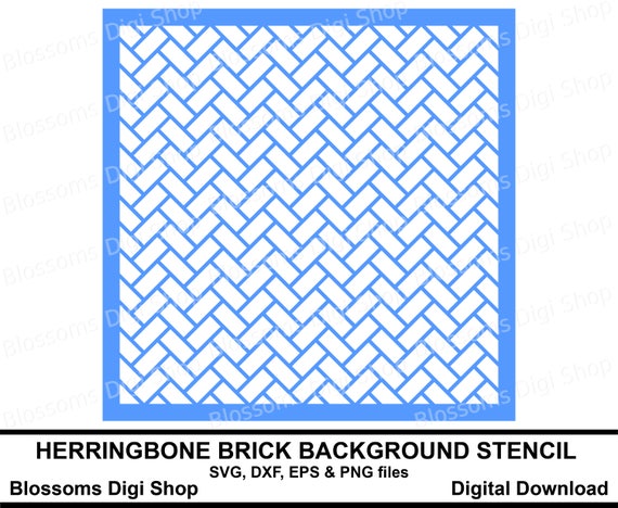 Herringbone brick stencil background svg cut file digital