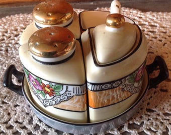 Chikaramachi Japanese Luster Ware Condiment Set