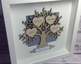 Family Tree Frame, Mothers Day, Gift for her, Gift for him, Fathers Day, Gift for grandparents, Gift for friend, Gift for mum, Gift for dad