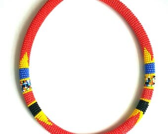 Beaded choker, African choker, Maasai choker, Handmade choker, African necklace,