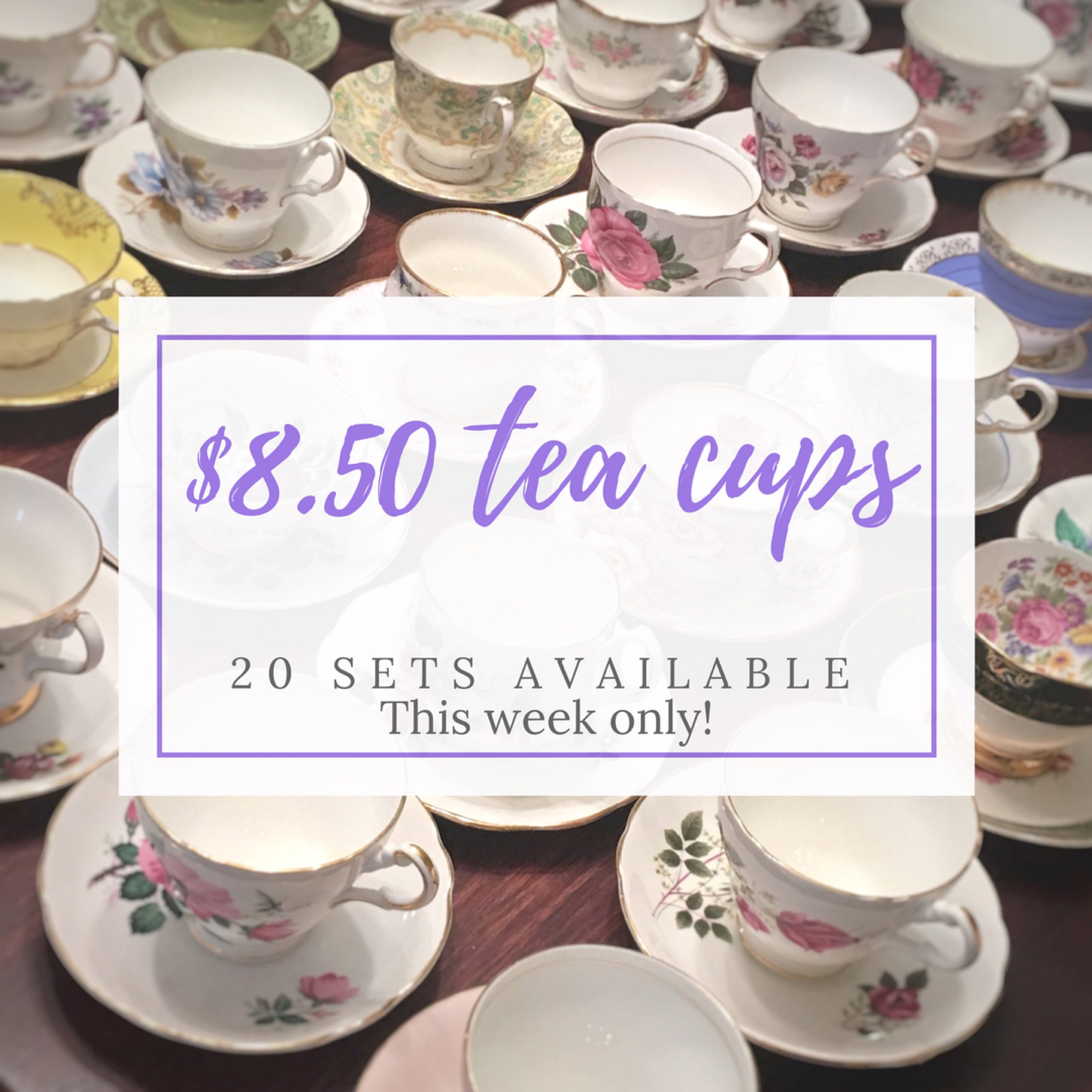 Complete Tea Party Set Mix and Match Vintage Tea Cups