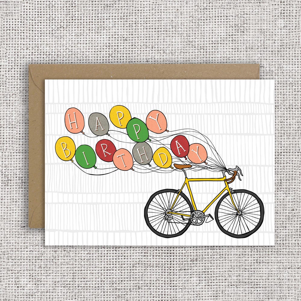  JOYEUX  ANNIVERSAIRE  V LO carte danniversaire de cycliste 