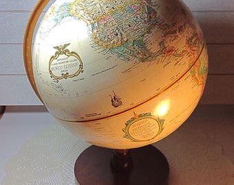 Globe Replogle Globe Shabby Cottage Chic Globe Replogle World Classic Series Raised Relief Desk Accessory Office Decor Vignette