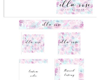 Etsy Shop Set,Etsy store branding, Etsy Branding Kit ,Premade Etsy Set, Floral Marketing Kit, Etsy Shop Graphics,Etsy shop banner, Etsy