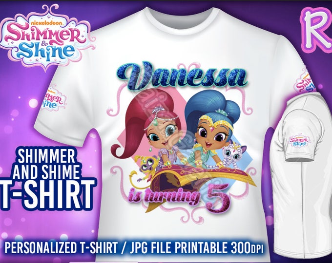 T-shirt Simmer and Shine Birthday Costumized - Iron On tshirt transfers Disney party - Custom file in 4 hours or less, fast shipping!
