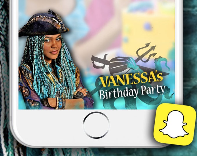 SNAPCHAT Geofilter Customized for partys Disney Descendants 2 - UMA - We deliver your order in record time! Less than 4 hours! Disney Party.