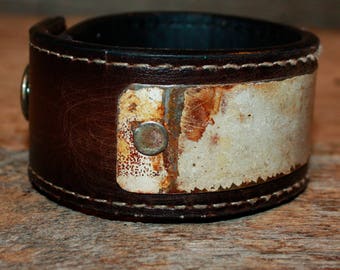 Brown Leather Cuff Bracelet, Leather Handcrafted Jewelry, Women's leather bracelet, Weathered bracelet, Little Wrist Cuff 130