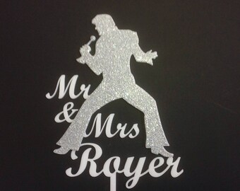 Customized Elvis Silhouette Cake Topper
