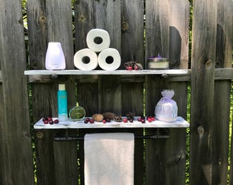 Whitewashed Shelf, Floating Shelves, Wall Shelf, Kitchen, Bathroom Organizer, Industrial, Rustic, Handmade, Kitchen Shelf, Bathroom Shelves